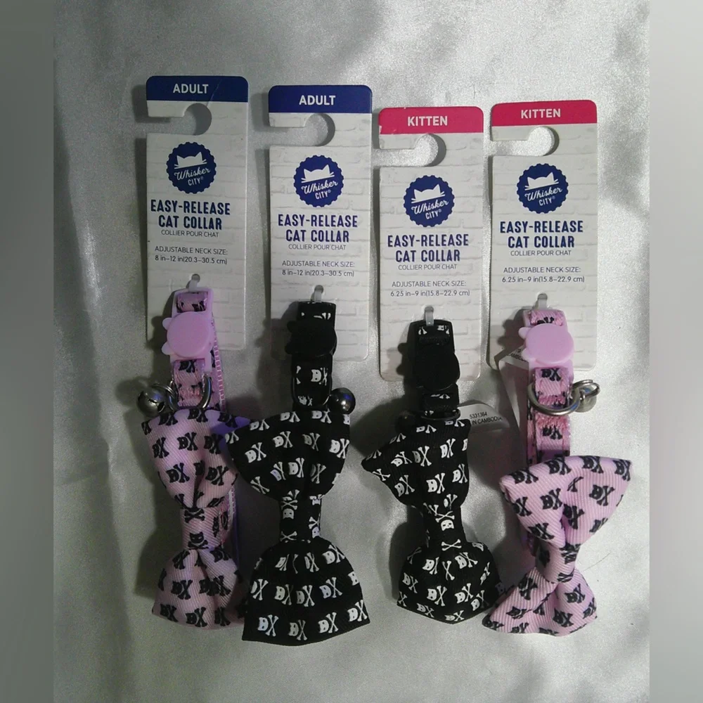 Whisker City Boy OR Girl Skull/XBones Cat Collar